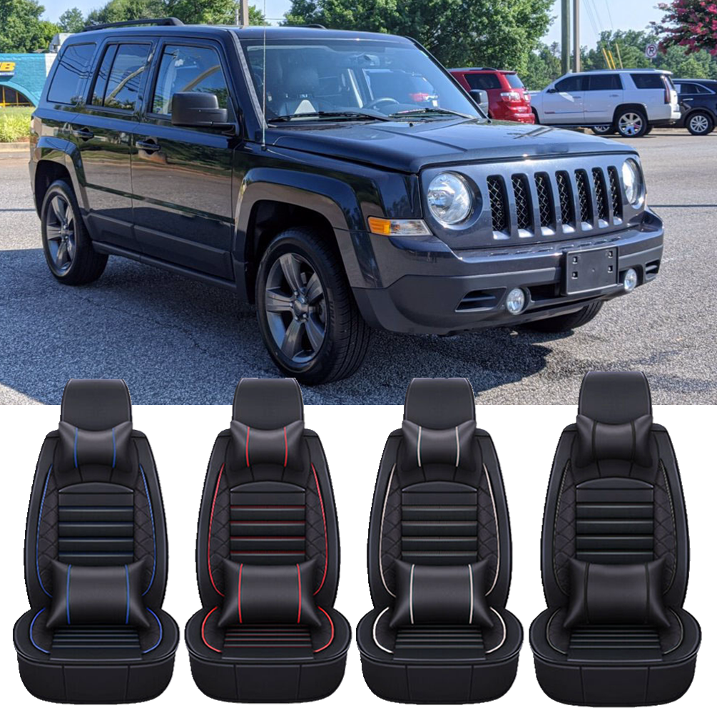 For Jeep Patriot Car Seat Covers 2/5-Seater Front Rear Full Set PU Leather