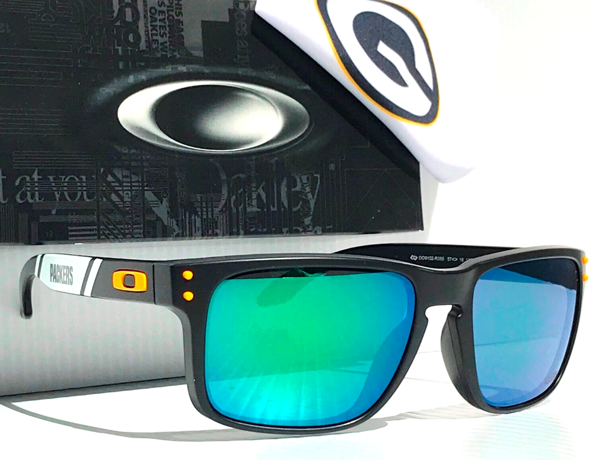NFL Oakley Holbrook Green Bay Mt Black PACKERS PRIZM Jade Lens