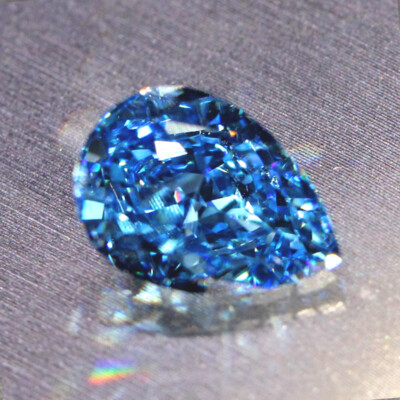 Blue Pear Cut High Quality Carbon Diamond Loose CZ Stone 5A Cubic Zirconia Gems
