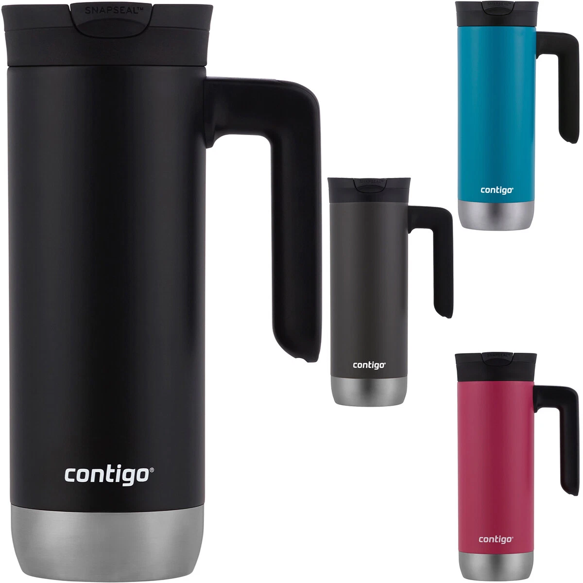  Contigo Superior 2.0 Stainless Steel Travel Mug with Handle and  Leak-Proof Lid, Double-Wall Insulation Keeps Drinks Hot up to 7 Hours or  Cold up to 18 Hours, 20oz Dark Ice 