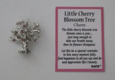H2 Little Cherry Blossom Tree Charm pocket figurine miniature Ganz hope love