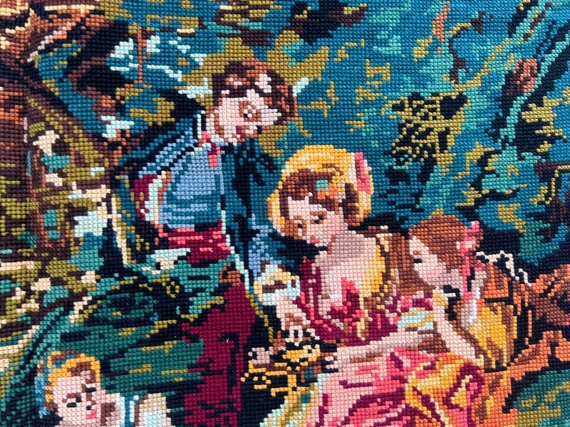 2X3 Vintage French Handmade Needle Point Tapestry Home Décor Goblin Wall Hanging | UK