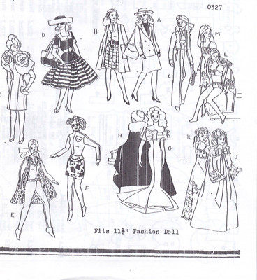 New York Style Vintage Classic Fashions  Pattern 11 1/2'' Teen Fashion Dolls