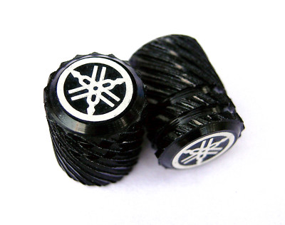 ORIGINAL Yamaha ALU Ventilkappen-SCHWARZ-gedreht-Tyre Valve Caps-BLACK-Reifen