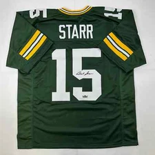 Facsimile Autographed Bart Starr Green Bay Green Reprint Jersey Size Men's XL