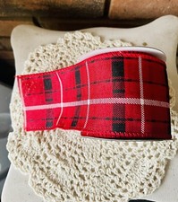 Plaid Christmas Ribbon Red Black And White