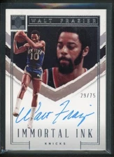 2022-23 WALT FRAZIER 29/75 AUTO PANINI IMPECCABLE IMMORTAL INK AUTOGRAPHS
