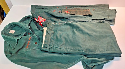 VTG Early BSA Boy Scouts Dark Green Explorers 4 pc Uniform