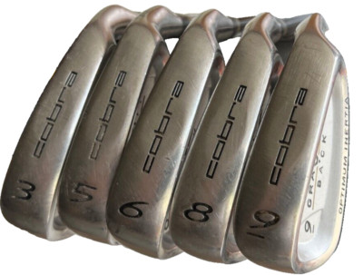 Cobra Gravity Back Irons 3-9/ Missing 4 & 7 Irons RH S Flex Steel Shaft Golf Set
