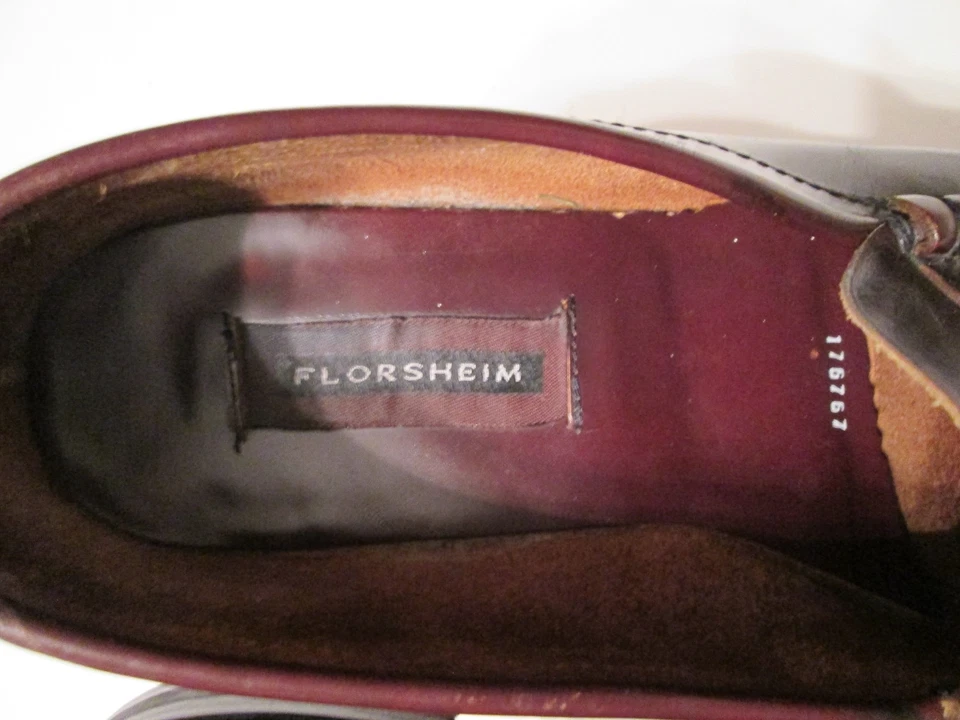 Florsheim Men's Penny Loafers Size 10.5D Maroon Moc Toe Pinched Leather R1 - Image 3 of 4