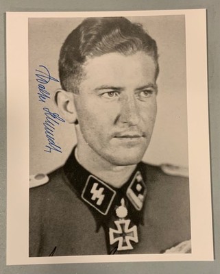 WWII German Waffen SS Walter Schmidt Knights Cross Signed Photo (3 left)