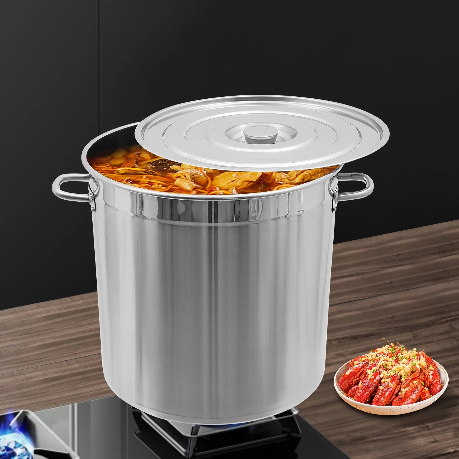 78 QT Stainless Steel Seafood Boil Pot With Basket Heavy Duty Cooking Pot W/ Lid
Opens in a new wind
