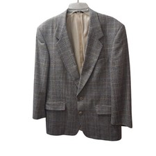 Vintage Austin Reed Men's Sport Coat Plaid Tan/Black Tailored Spring Winter-42R