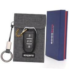 Faraday Bag for Car Key Fob, 4-Layer RFID Blocking Pouch Magnetic Gray
