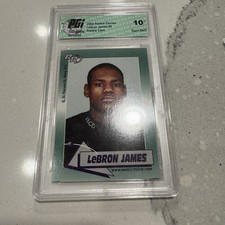 LeBron James 2002 Rookie Review High School Card #6 Adidas Rare Clean cut Edges. rookie card picture