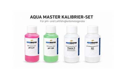 Aqua Master Kalibrierset für pH- und EC-Messgeräte inkl. KCl Aufbewahrungslösung