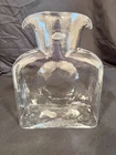 Blenko Art Glass Double Spout Water Bottle Jug Carafe Pitcher Vase Clear