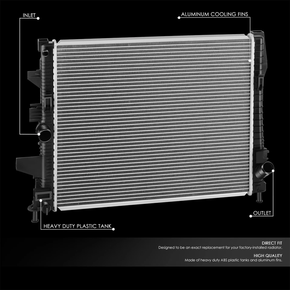 For 16-18 Ford Focus 1.0L OE Style Alumiunm Core Cooling Radiator DPI 13635 - Изображение 2 из 4