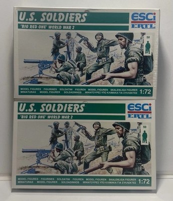 ERTL ESCI WW2 MILITARY FIGURES U.S. 50 SOLDIERS 'BIG RED ONE'  1/72 P-202 LOT 2