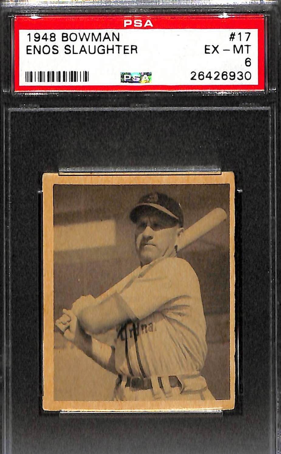 1948 Bowman #17 ENOS SLAUGHTER PSA 6 EX-MT 26426930 