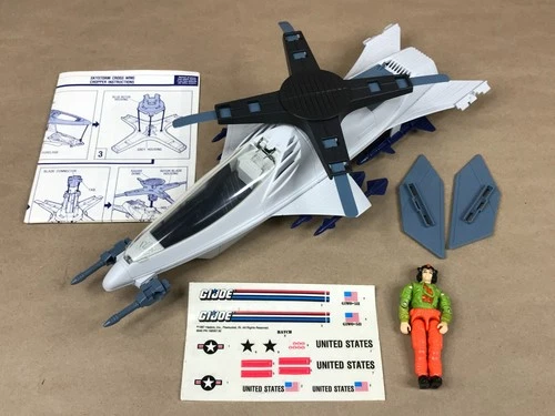 1988 Hasbro G.I.Joe Skystorm X-Wing Chopper Plane w/ Figure, Manual & Decals