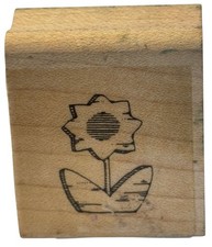 Sunflower Rubber Stamp Flower Garden Spring Wood Mounted Card Making Craft Art