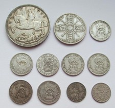 60.7 gms UK Pre 47 - 50% silver filler/collect coins 0.98 Troy oz silver