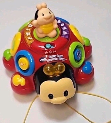 Vtech Crazy Legs Learning Bugs Ladybug Interactive Pull Toy Music Lights Up 