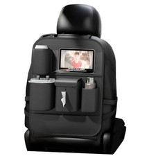 Backseat Car Organizer with Touch Screen,Protectors Kick Mats Travel 1PC Black