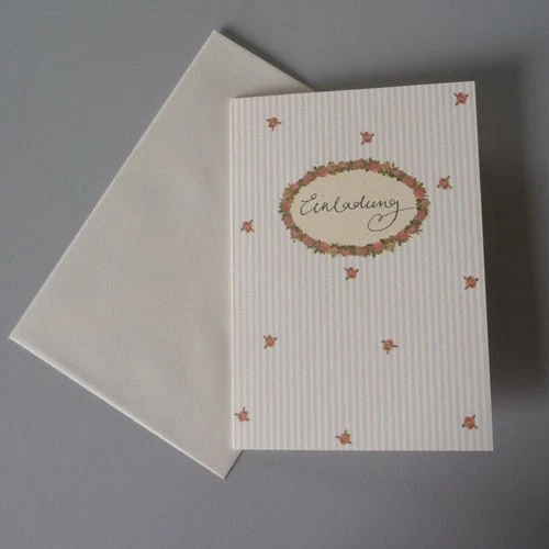 Silke Leffler Carte d’invitation Mariage Rosenrot Pliée Fleurs Multicolore - Photo 3/4