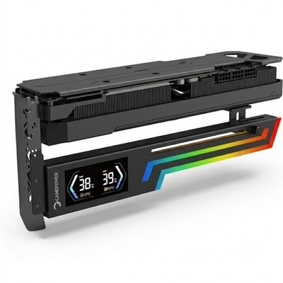 GAMEPOWER Heatsync ARGB GPU-Halterung CPU/GPU Temp.anzeige VGA Holder Schwarz