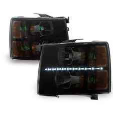 LED DRL Strip Headlight for Chevy Silverado 1500 2500 3500 HD 2007 2014 Smoke