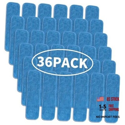 Matthew 18'' 36Pcs Microfiber Spray Mop Replacement Pads Heads for 36 Pack Blue