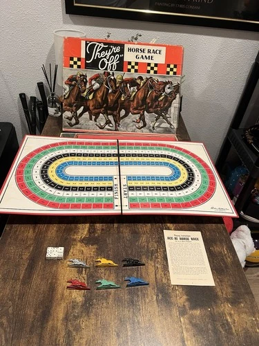 Antique Vintage 1930s Parker Brothers They’re Off Horse Racing Race Board Game