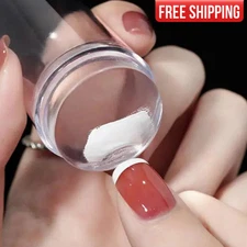 Clear Jelly Silicone Nail Art Stamper Scraper DIY Nail Art Tool French Nail Tip
