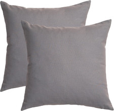 Cotton Throw Pillow Covers Gray Charcoal 16"X16" Set of 2 Decoration Gifts Zippe