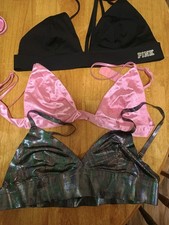 Women's Size Small Bralette Lot Mixed Brand Of 3 Victorias Secret Etc...