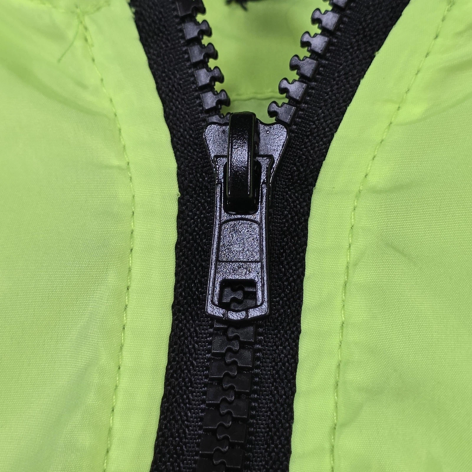 rue21 Jacket Mens Large Neon Yellow White Hooded Full Zip Windbreaker Hustle image 8