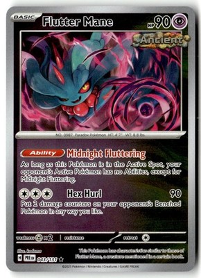 Flutter Mane 043/131 Rare Prismatic Evolutions Pokemon Reverse Holo Near Mint