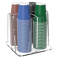 Coffee Cup Organizer for Countertop - Rotating Plastic Cup Holder 4 Compartme...