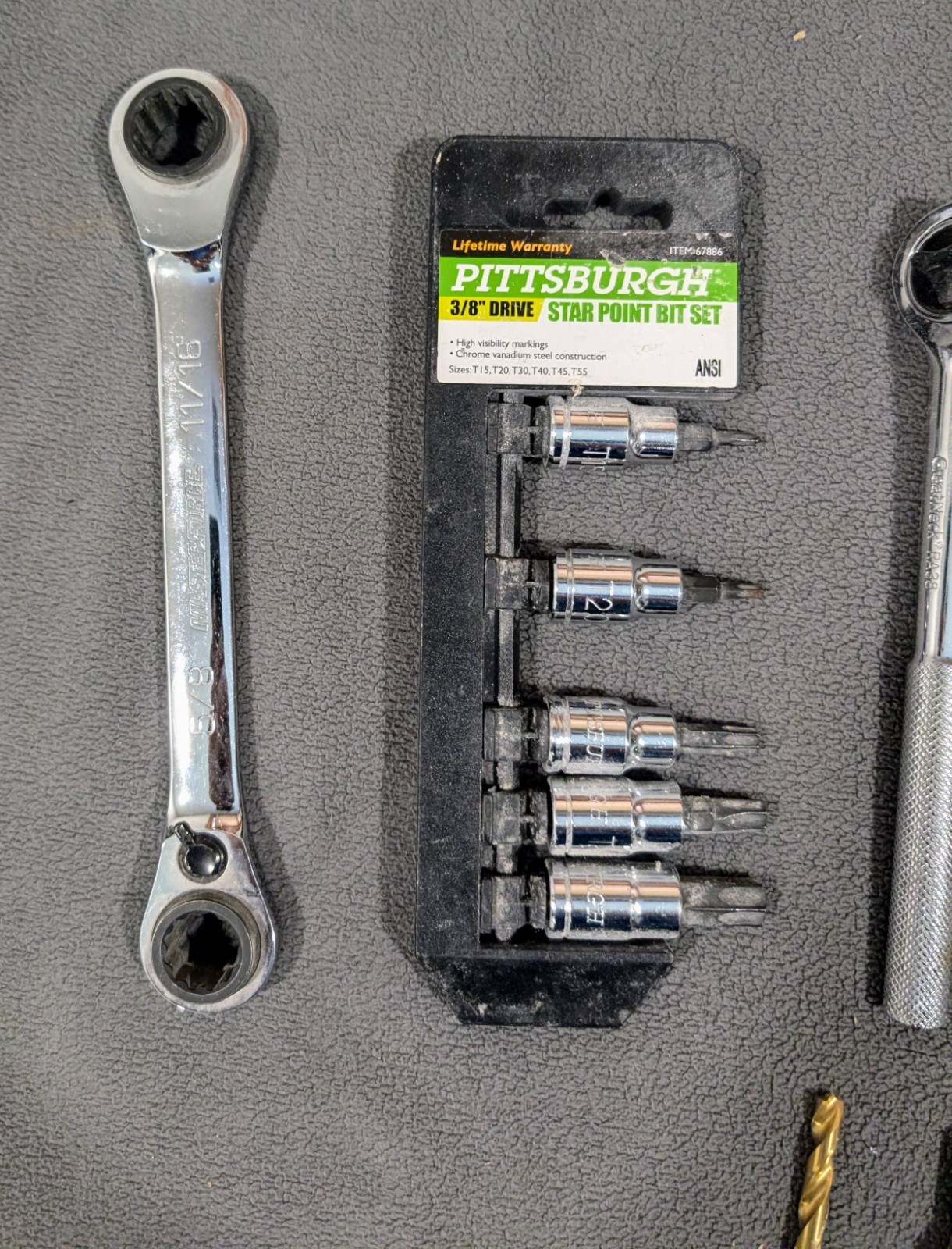 Mixed Lot of Mechanic Tools - Husky Sockets, Greenlee Ratchet, Wrenches