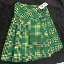 TARTANISTA Green Plaid Kilt Billie Skirt Size Sm/2/26 NWT St Patrick's Day Irish