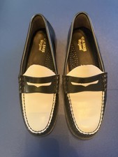 G.H. Bass Weejuns Whitney leather penny loafer shoes black white 8 D