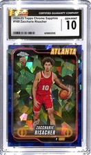 2024-25 Topps Chrome Sapphire Zaccharie Risacher Rookie RC CGC 10 #169 Hawks
