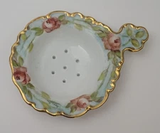 Vintage Porcelain Tea Strainer Floral Design