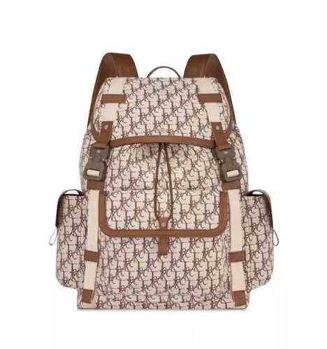 Sac à dos homme Dior x Cactus Jack oblique jacquard Hit The Road marron café Neuf avec étiquette