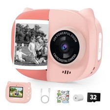 Kids Camera Instant Print, 1080P Kids Instant Cameras That Print Photos, Pink