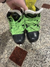 Bauer Supreme S35 Youth Ice Hockey Skates Size 13.5 Black Yellow Green Laces