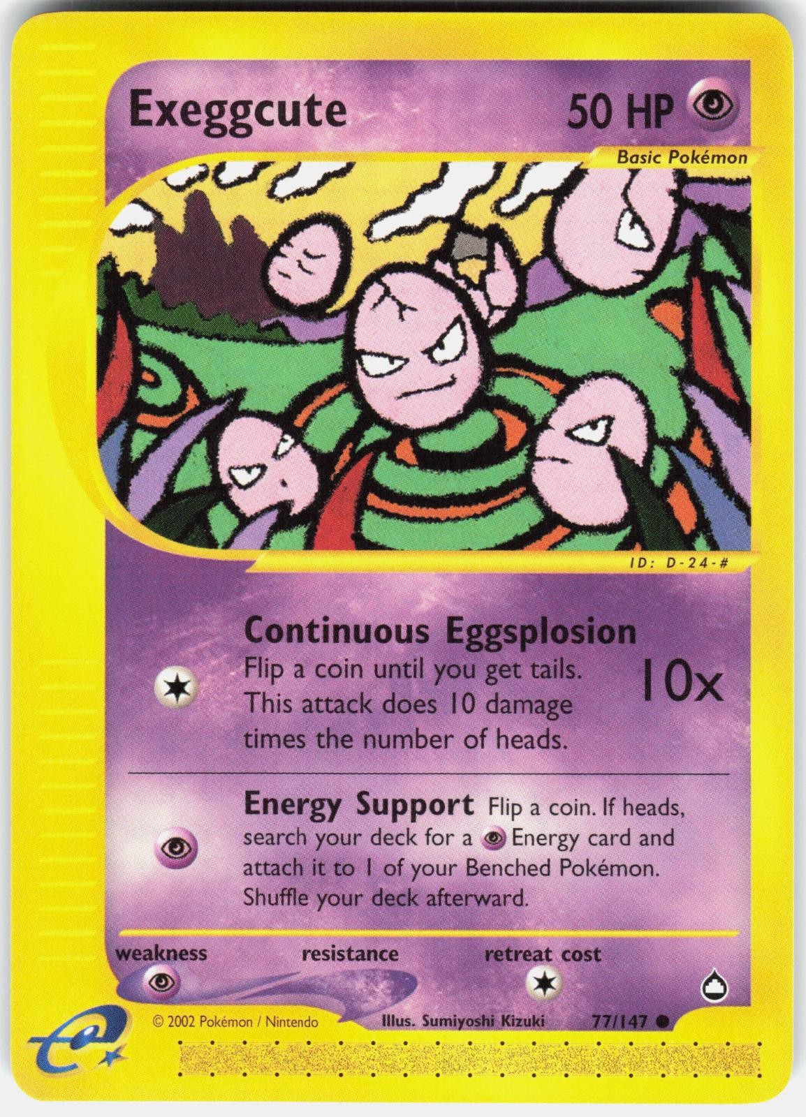 Exeggcute 77 Common Aquapolis Near Mint Pokemon Single Card
