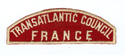 OLD Scout Red & White Council Shoulder Patch (RWS) -Transatlantic Council/France